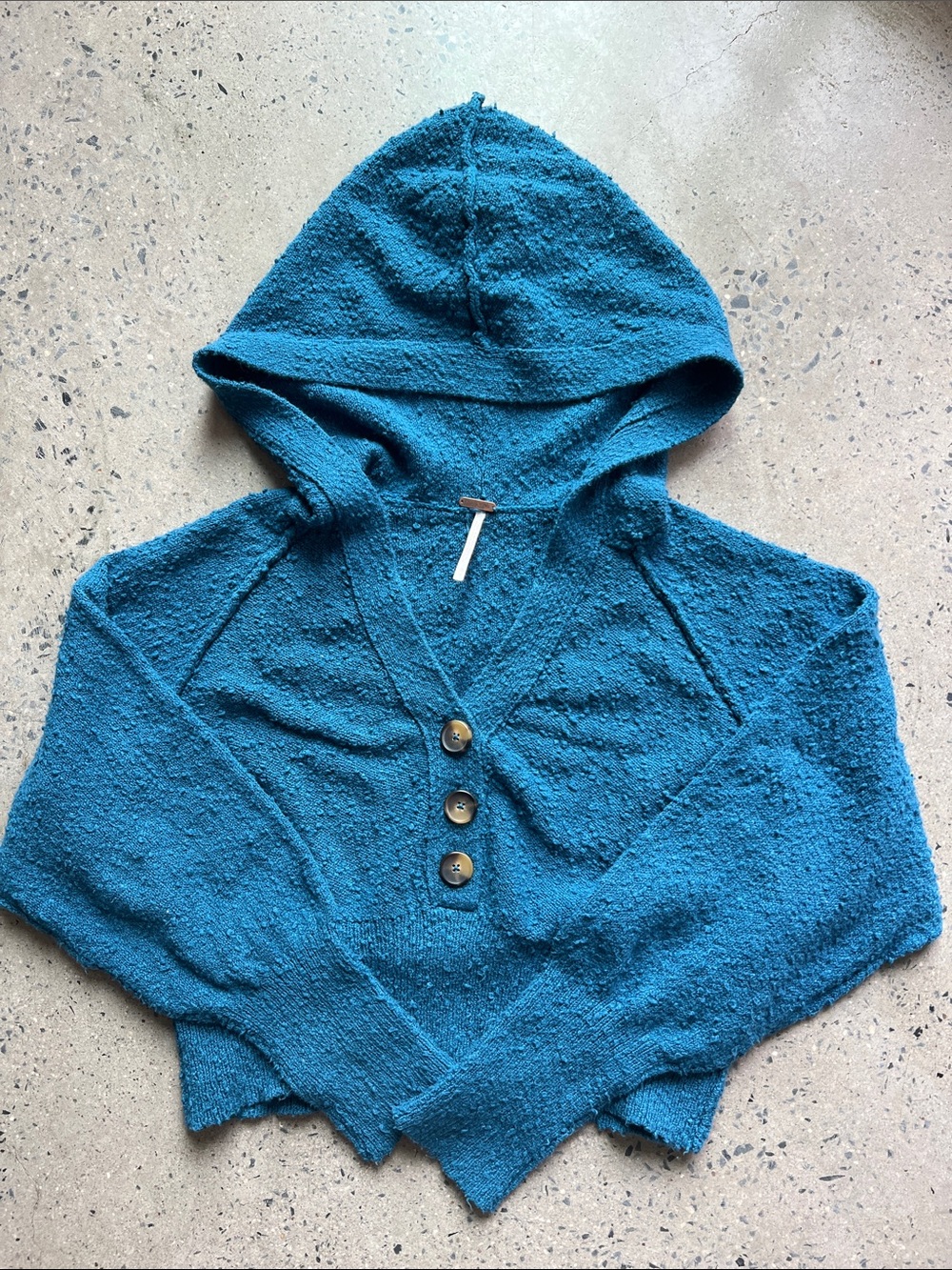 Free People Teal Found My Friend Hoodie Size XS